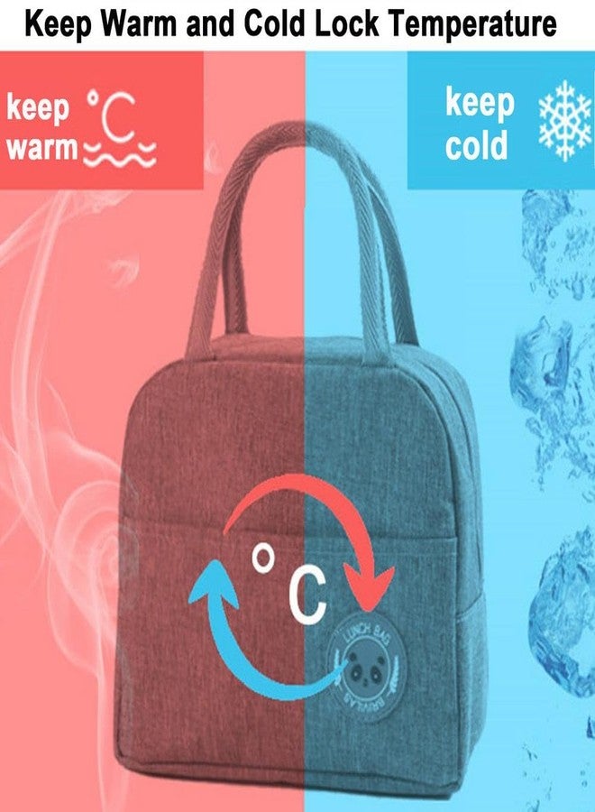 FowWelt Insulated Lunch Bag for Office School Picnic Outdoor Lunch Bag for Women Student Kids Storage Bag Portable and Reusable Regular Size (Navy Blue) - Image 3